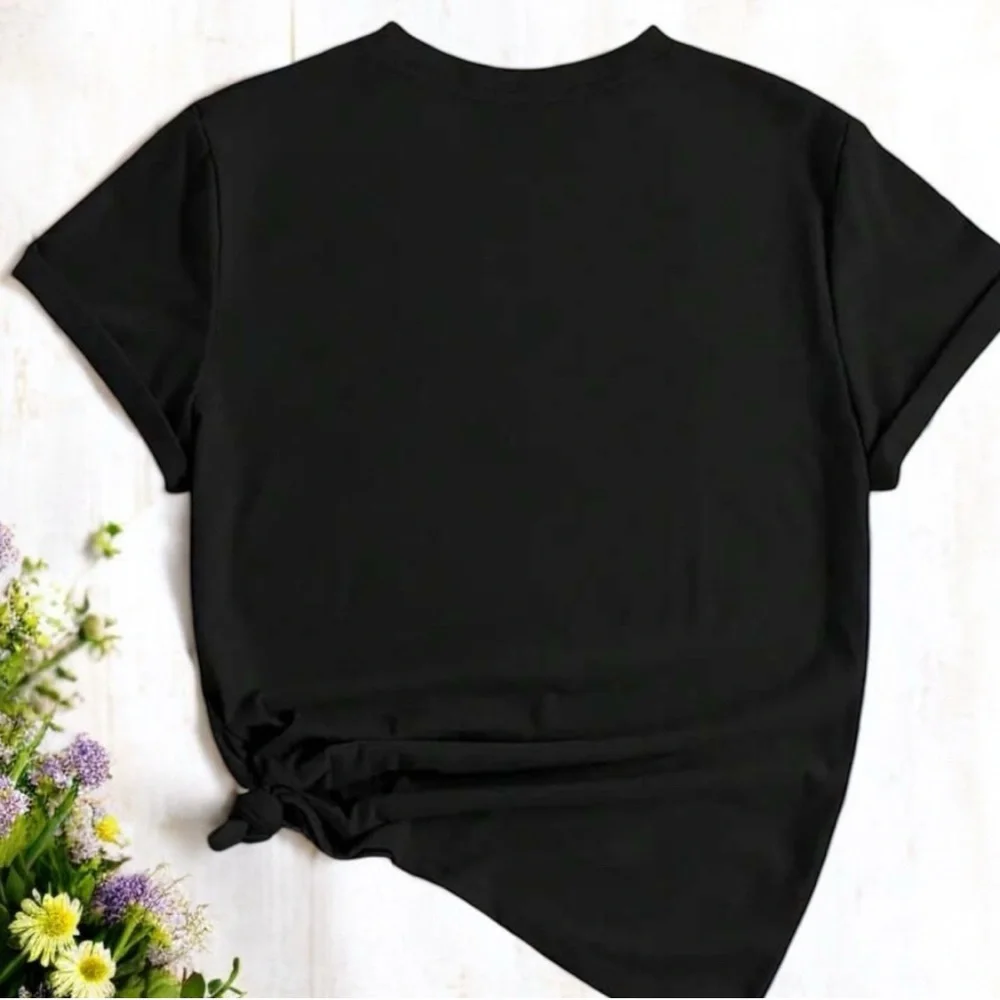 Black Graphic Tee with Humorous Text - Picture 2 of 6